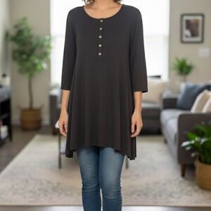 Women's  Button-Front Tunic Top